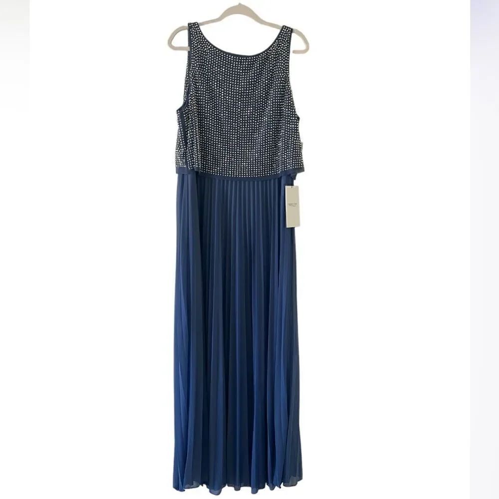 Cold water Creek Women’s Formal Navy blue sequins dress Women’s 16 NEW